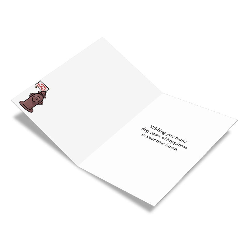 NobleWorks, One Hydrant - Funny New Home Congratulations Card - Funny Pet Dog Cartoon Note Card with Envelope C6377NHG - Image 2